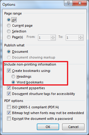 how to add a bookmark in word for a formula mac
