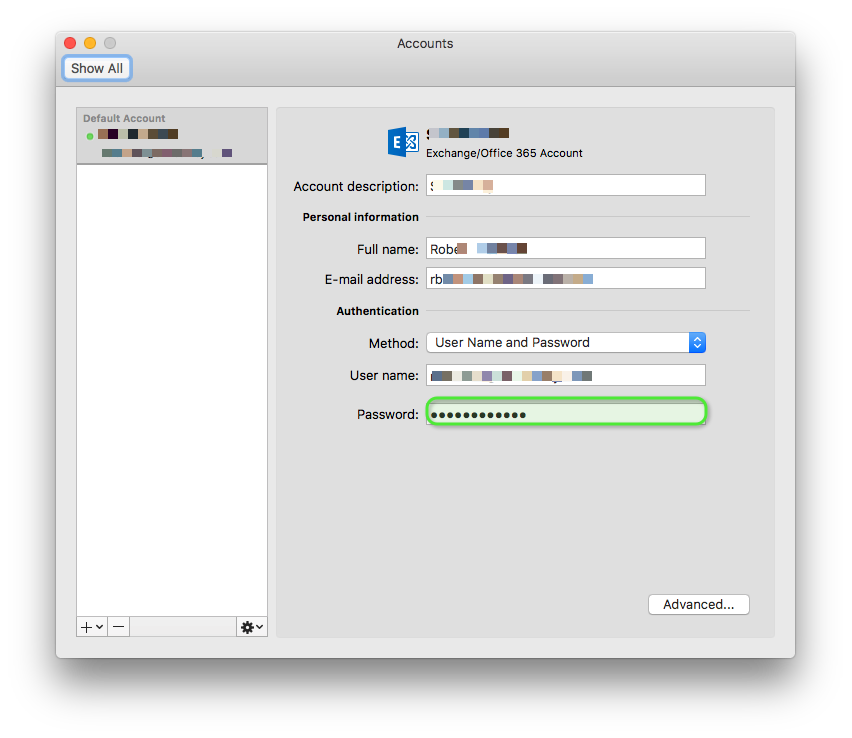install new password outlook for mac